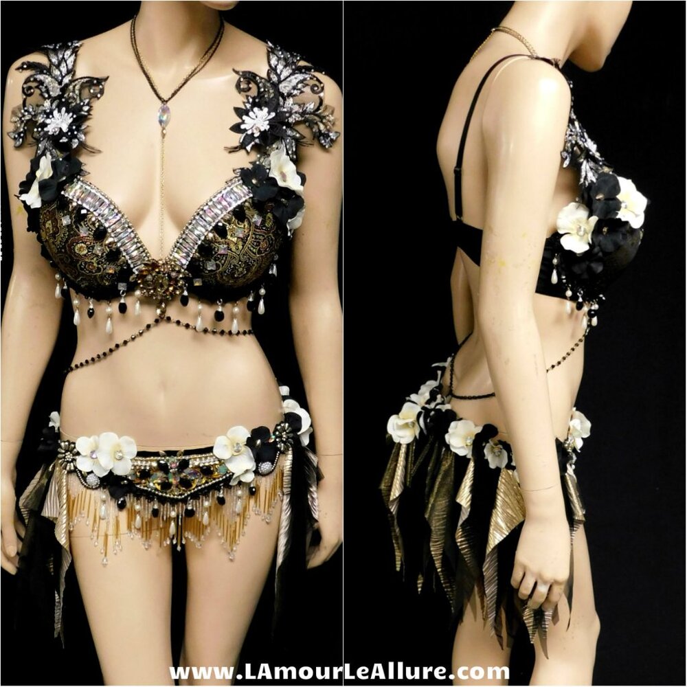 Black and Gold Gypsy Fairy Halloween Cosplay Costume